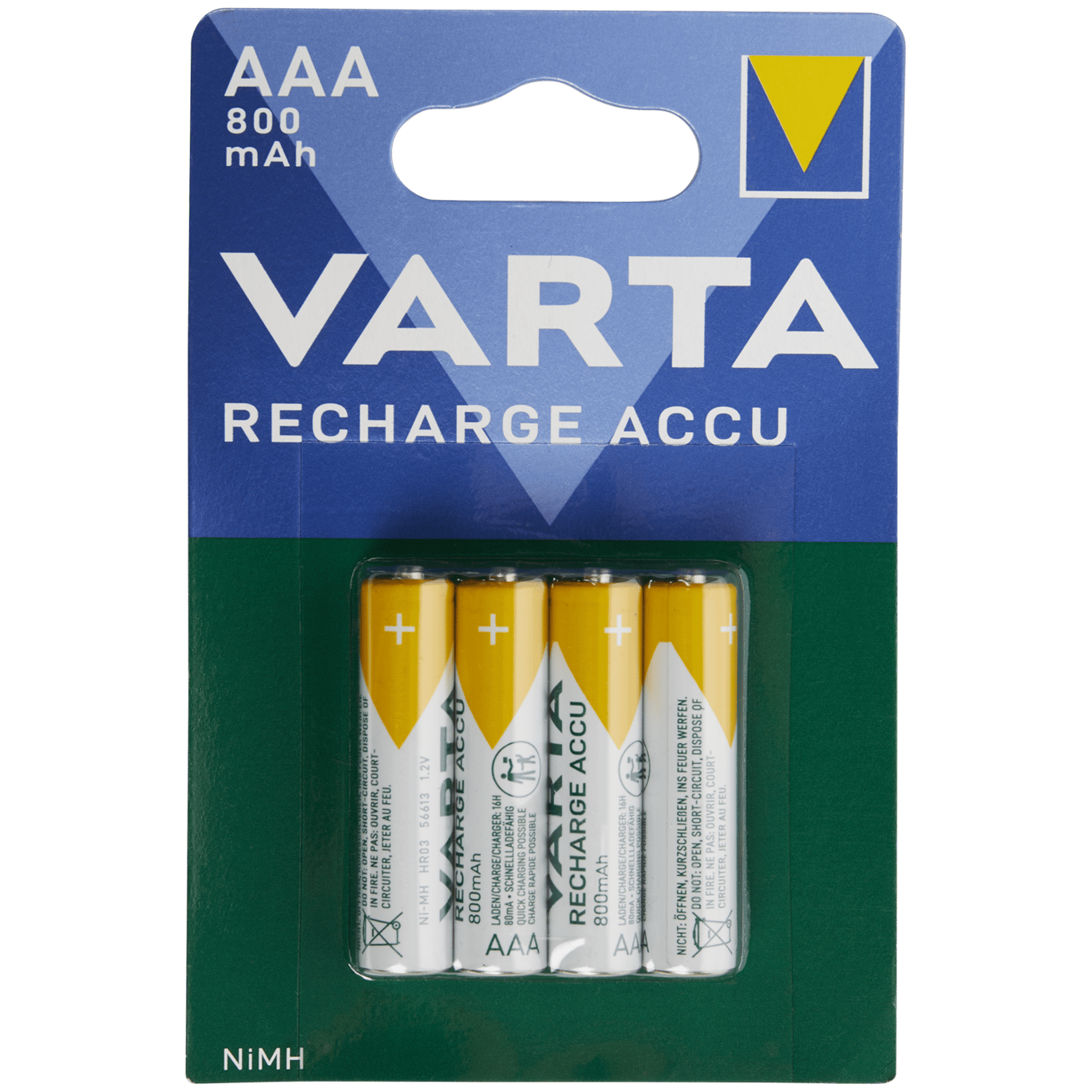 Nabíjateľné batérie AAA Varta