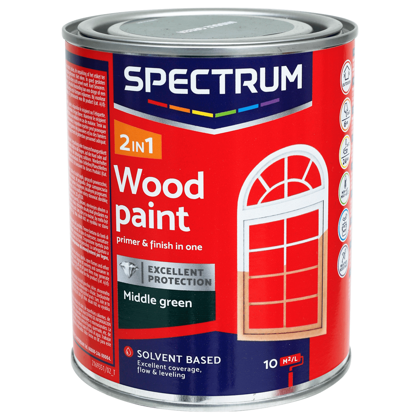 Spectrum 2-in-1 zijdeglans houtlak middengroen
