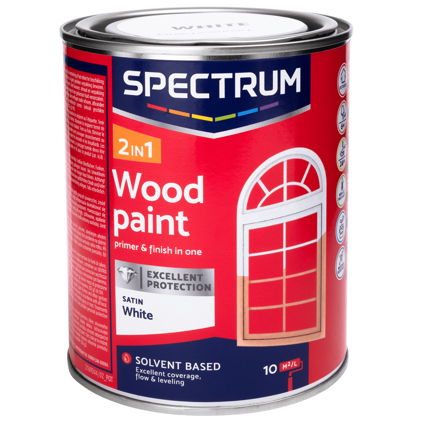 Spectrum 2-in-1 zijdeglans houtlak wit
