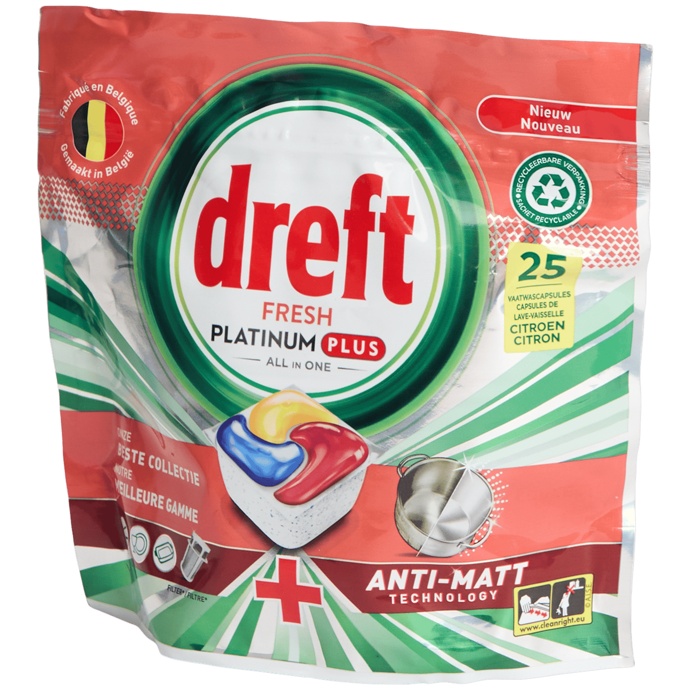 Dreft Fresh Platinum Plus vaatwastabletten All in One