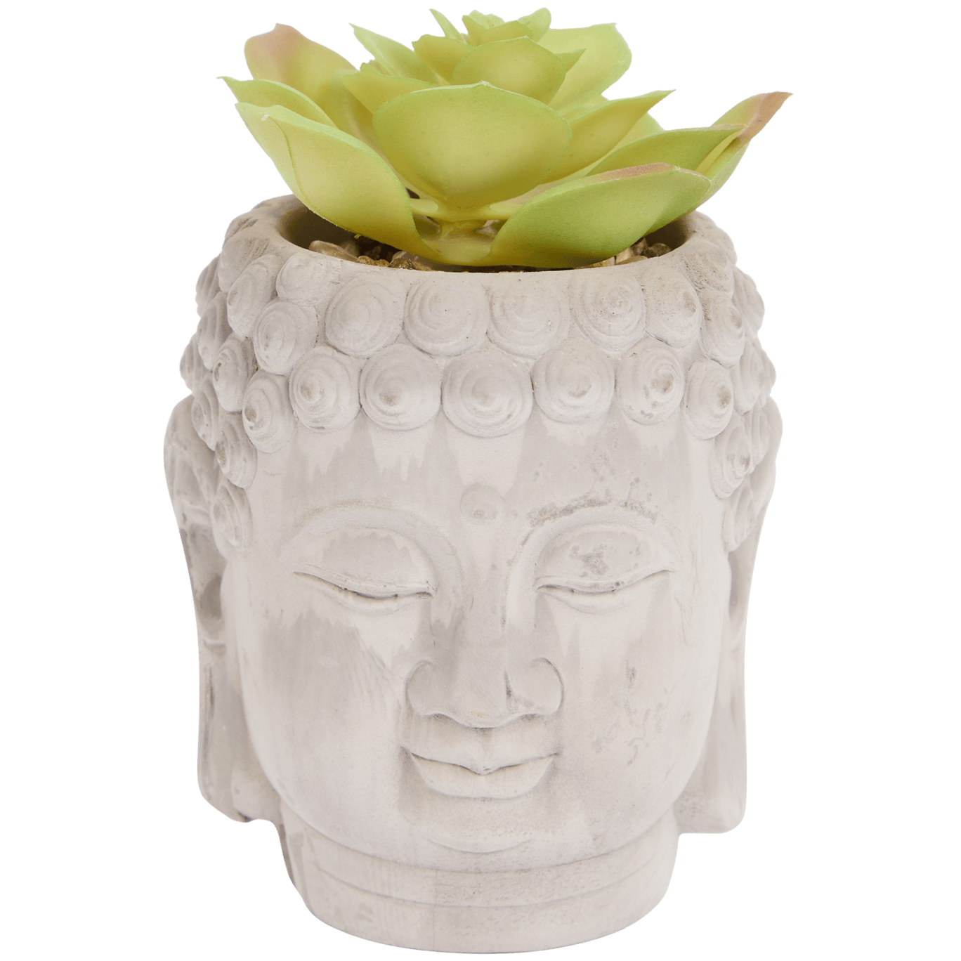 Vaso Buddha con pianta artificiale