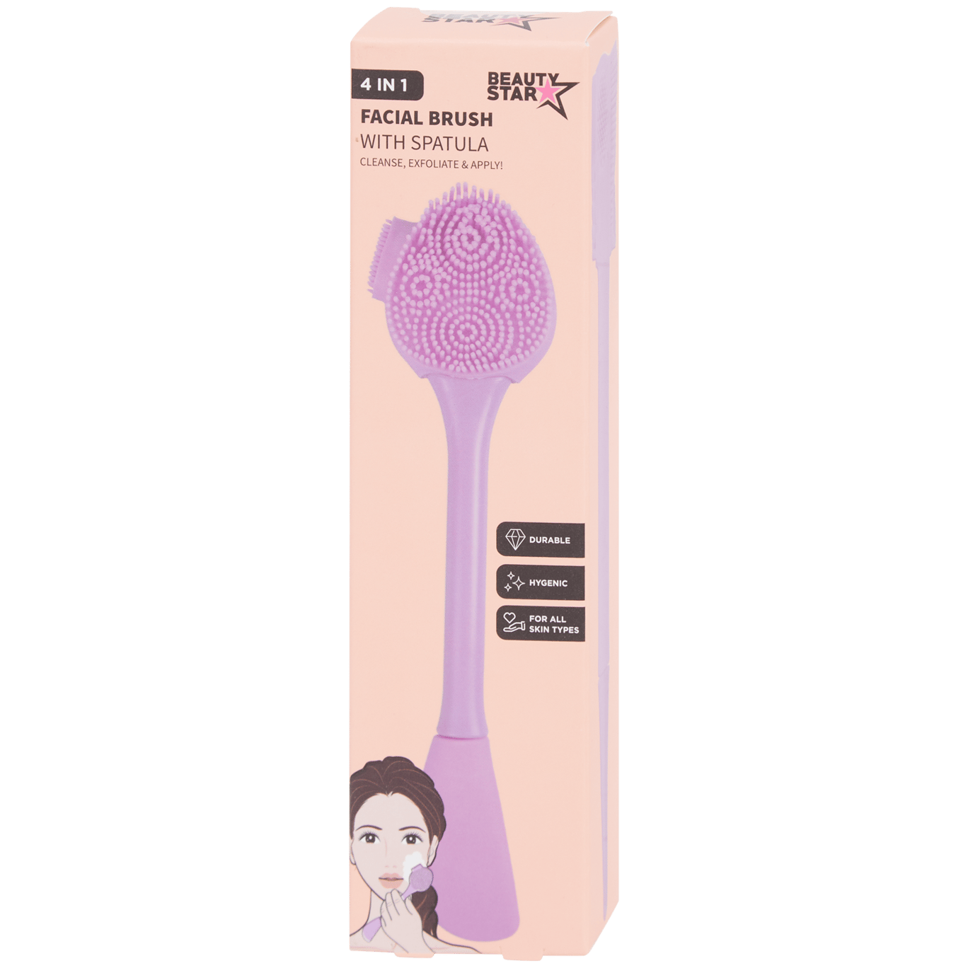 Escova de limpeza facial Beauty Star 4 em1