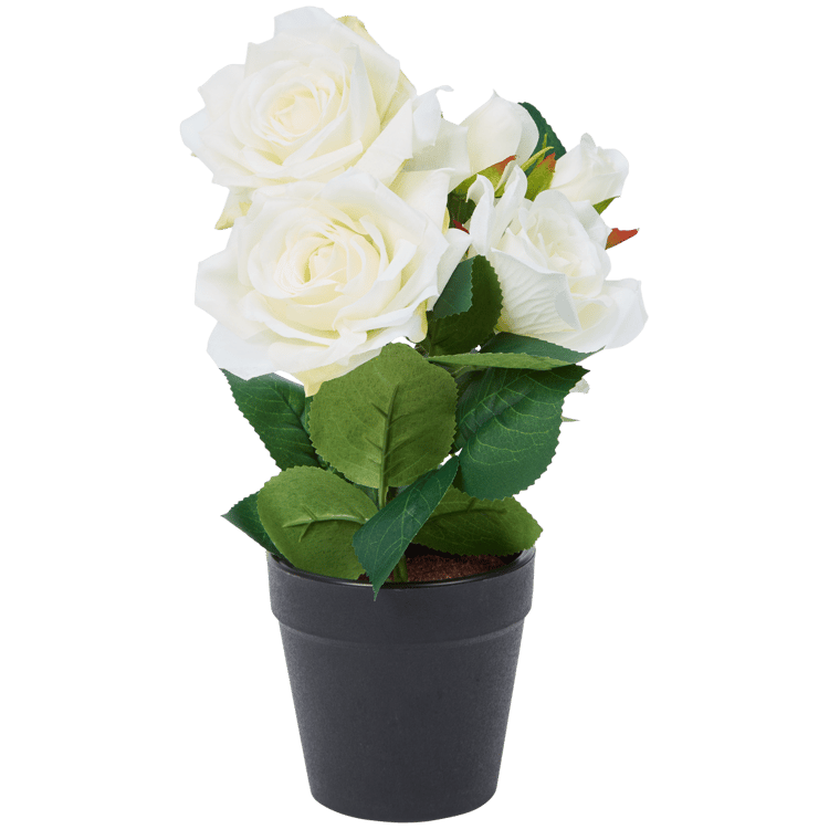 Rose artificielle en pot