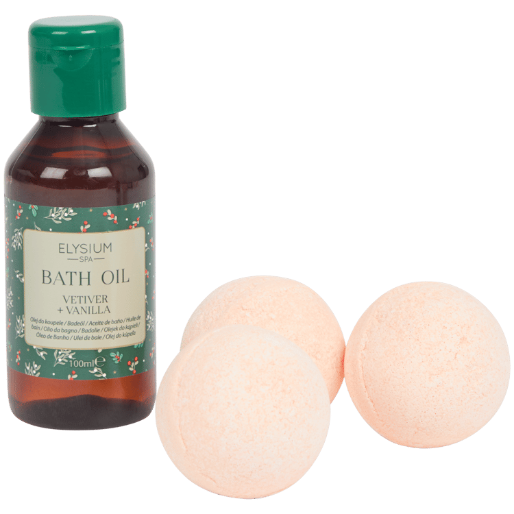 Set olio bagno e bombe da bagno Elysium Spa