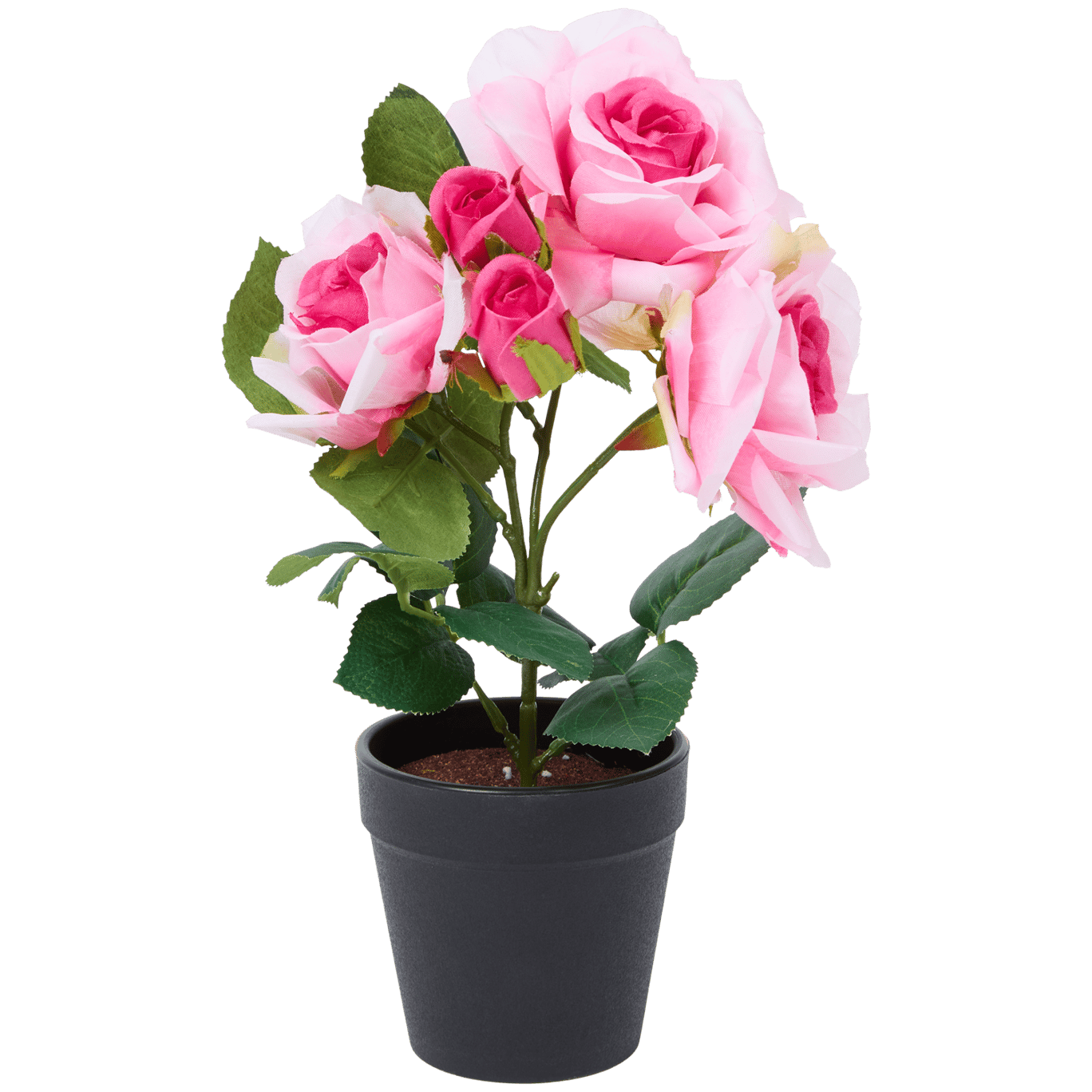 Rosa artificial em vaso