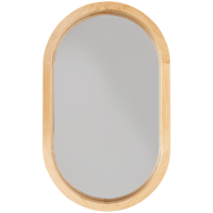 Ovaler Spiegel mit Holzrand
