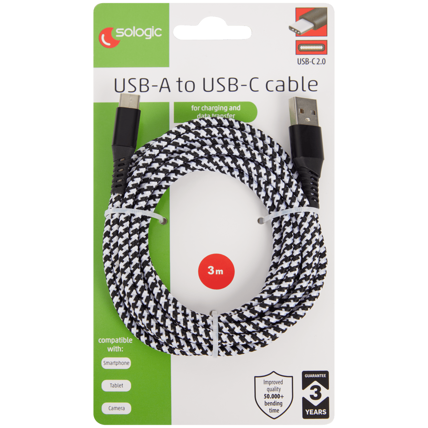 Kabel do ładowania i przesyłania danych Sologic USB-C