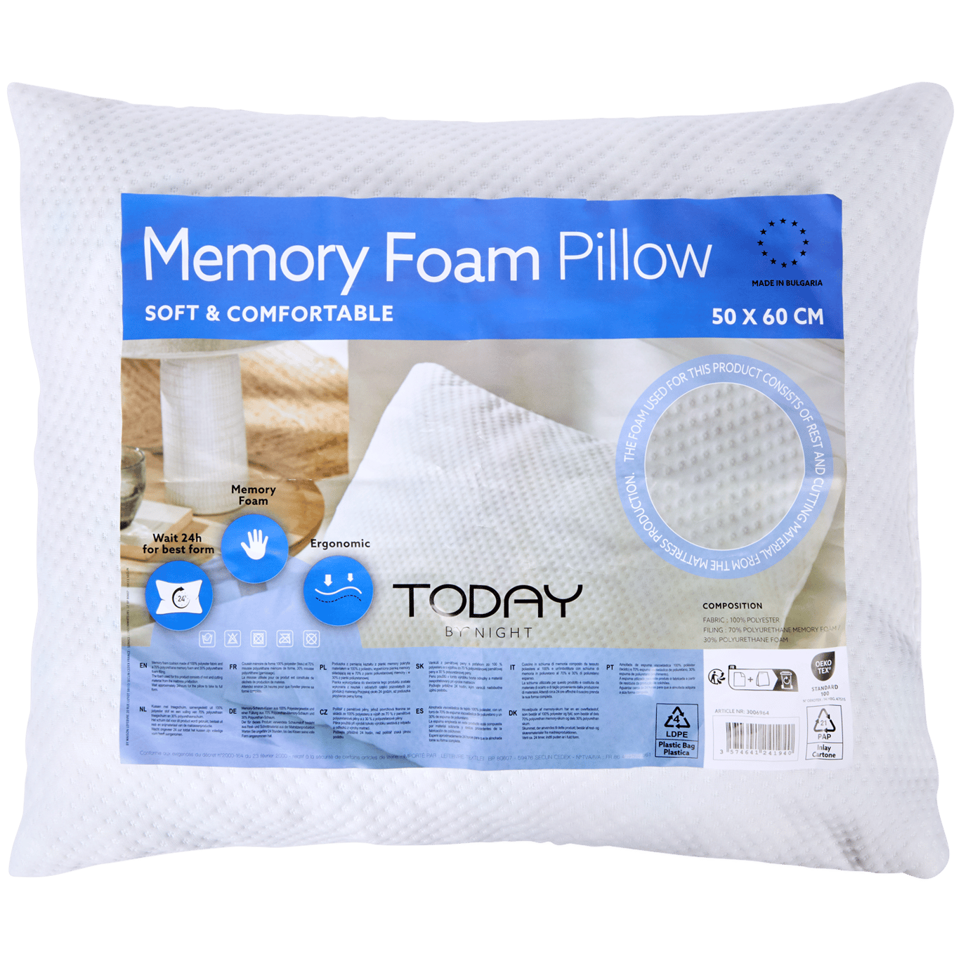 Hoofdkussen met zacht memoryfoam