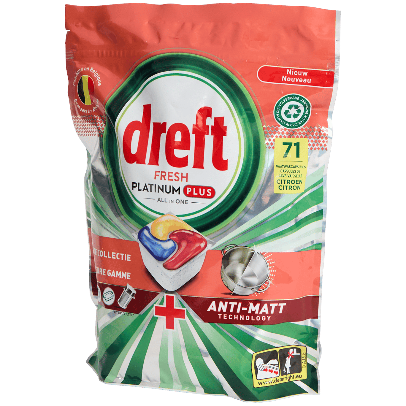 Dreft Fresh Platinum Plus vaatwastabletten All in One