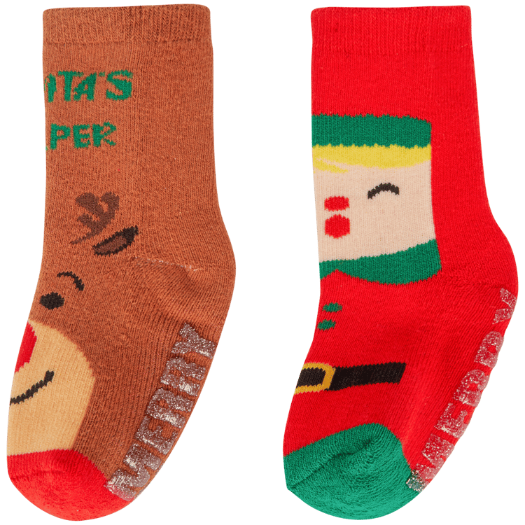 Babysocken mit Weihnachtsmotiv