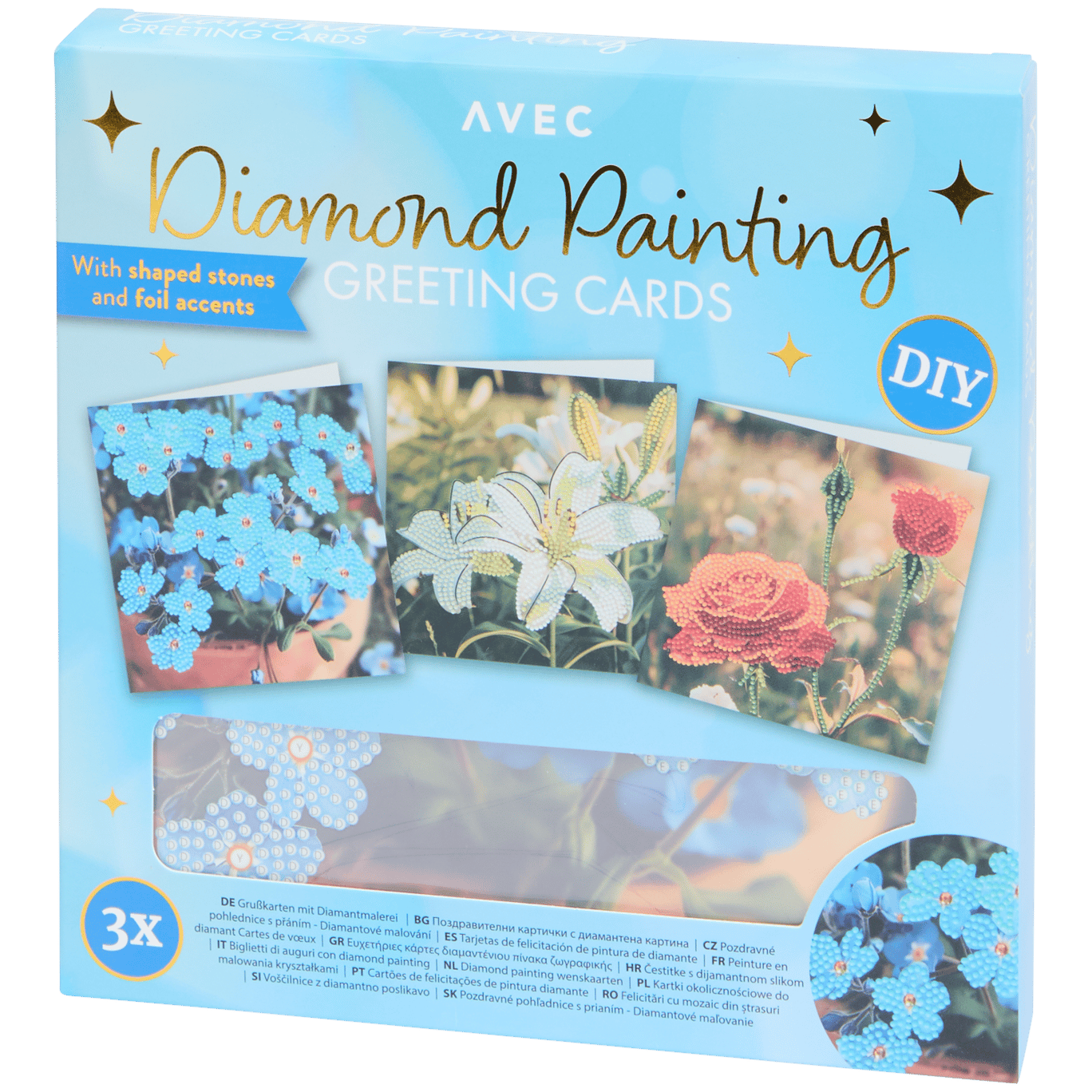 Cartões de felicitações Diamond painting Avec