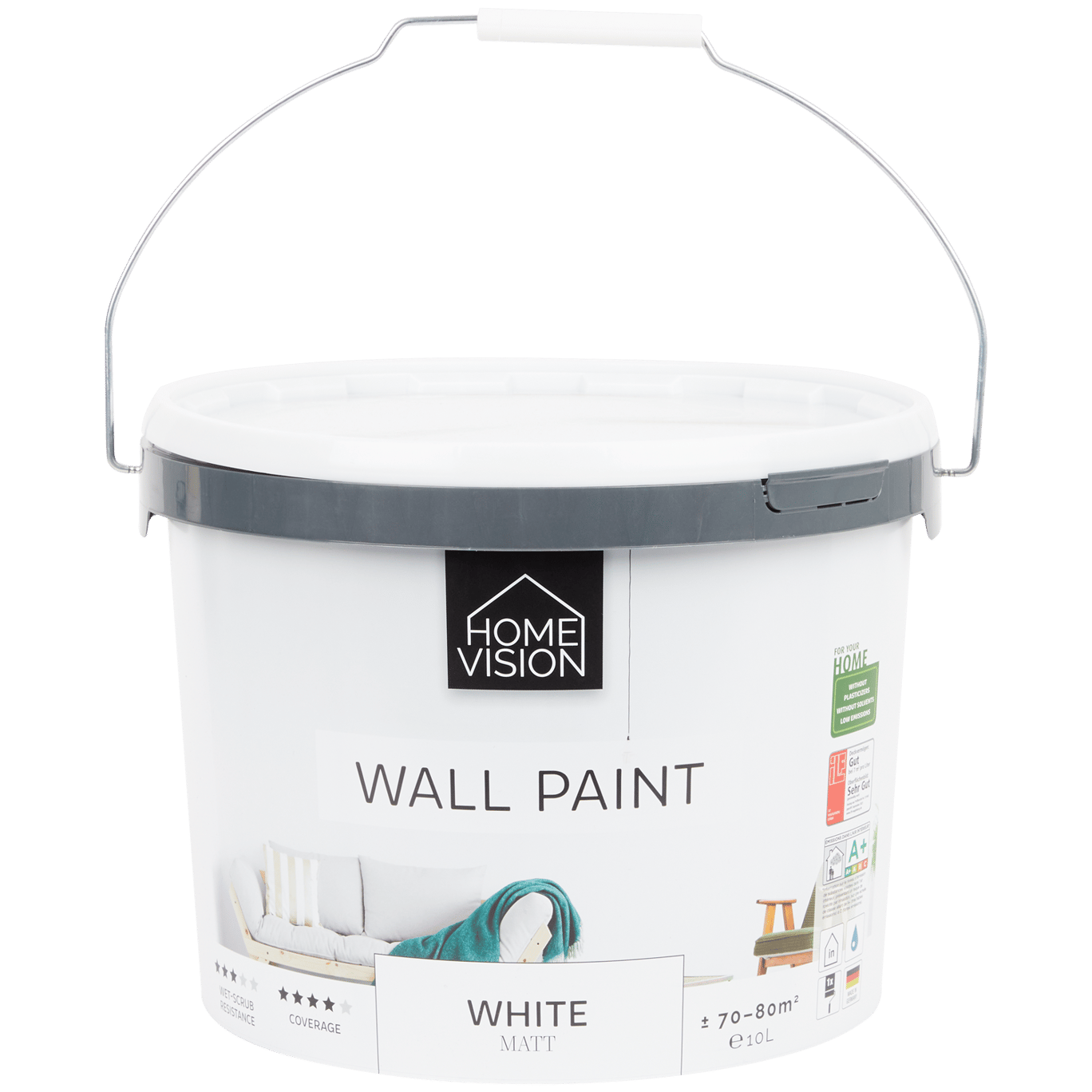 Pittura murale opaca Home Vision Bianco