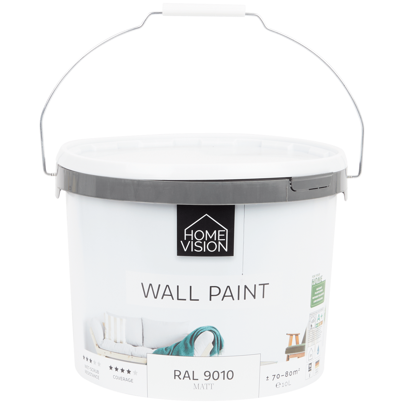 Pittura murale opaca Home Vision RAL 9010