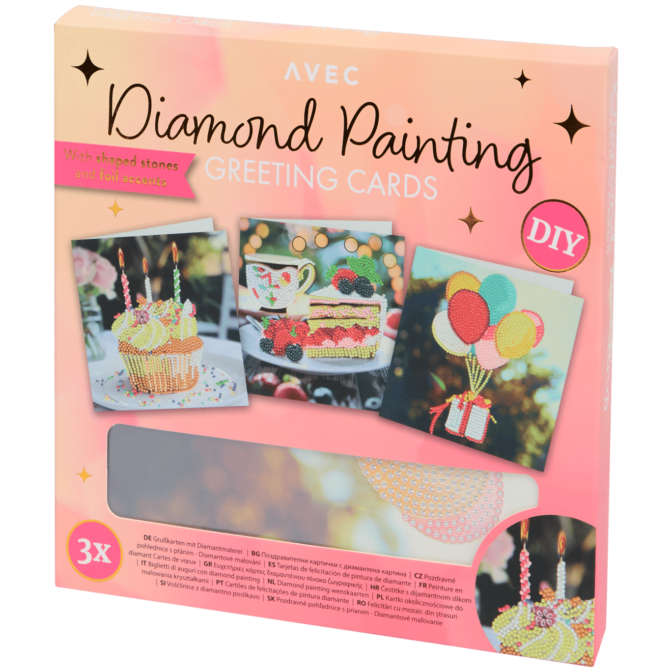 Cartões de felicitações Diamond painting Avec