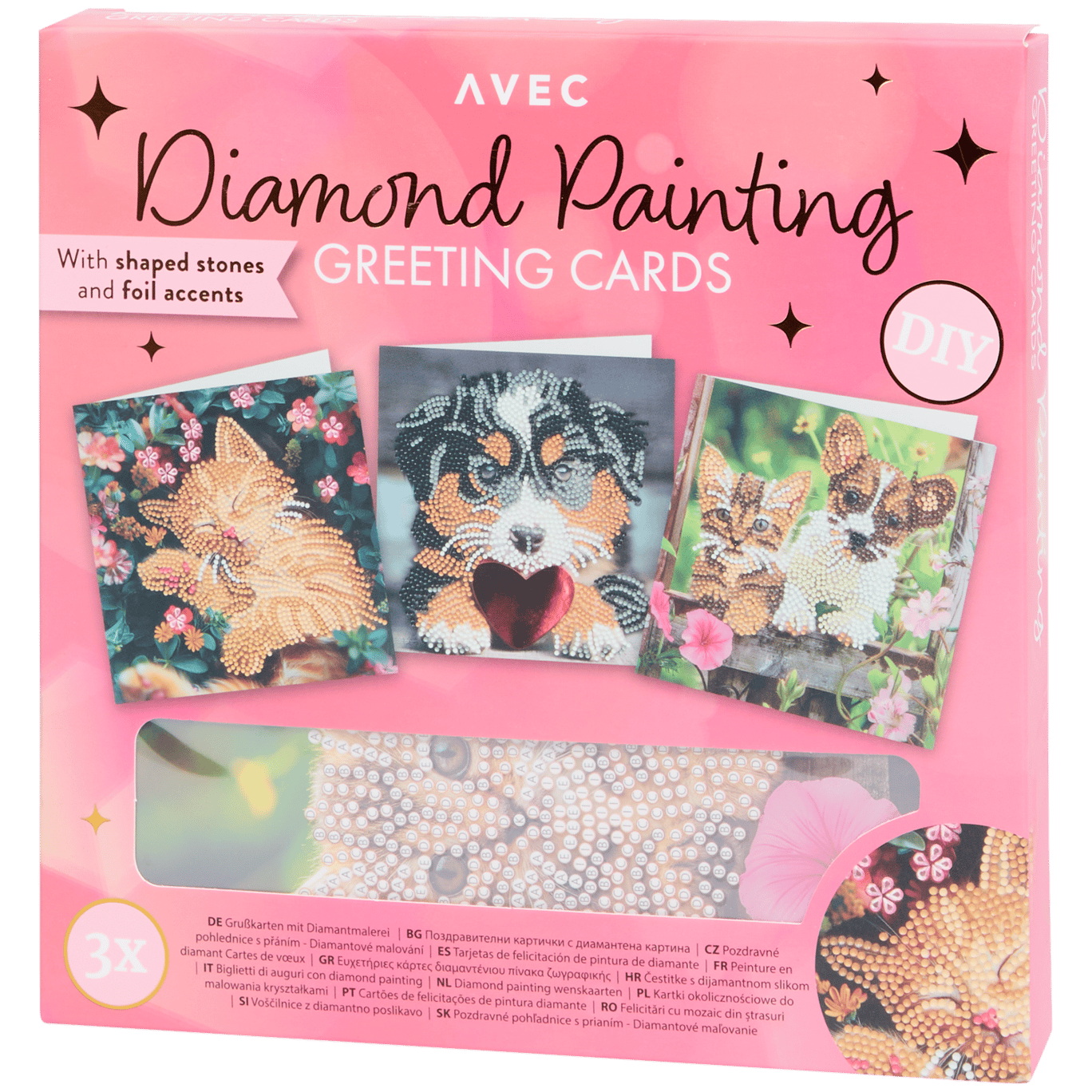 Cartes de vœux peinture diamant Avec