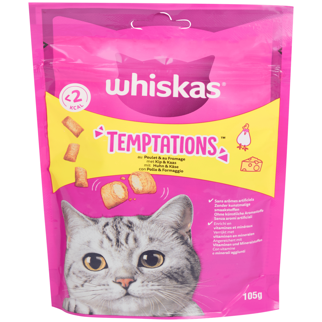 Kočičí pamlsky Whiskas Temptations Kuřecí maso a sýr