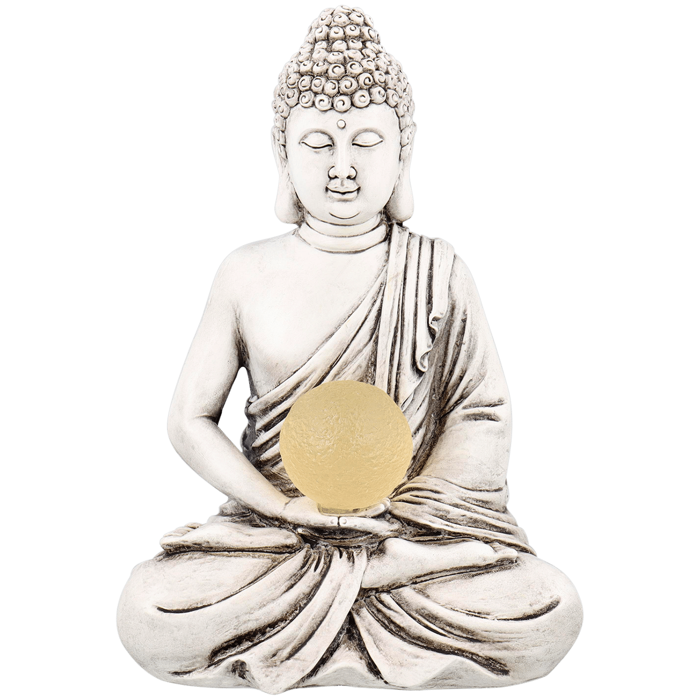 Riant Bouddha avec lampe solaire-Bronze-Excellent Ajout À Votre Maison. 