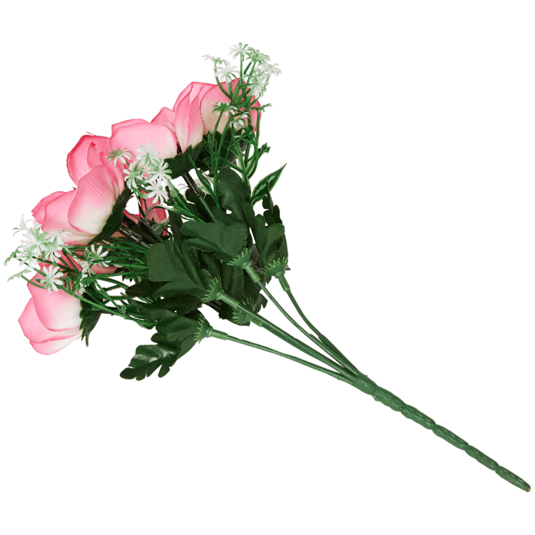 Bouquet De Roses Artificielles - 15 Fleurs, Tiges De 36 Cm - Pour Déco Mariage, Artisanat - Crème