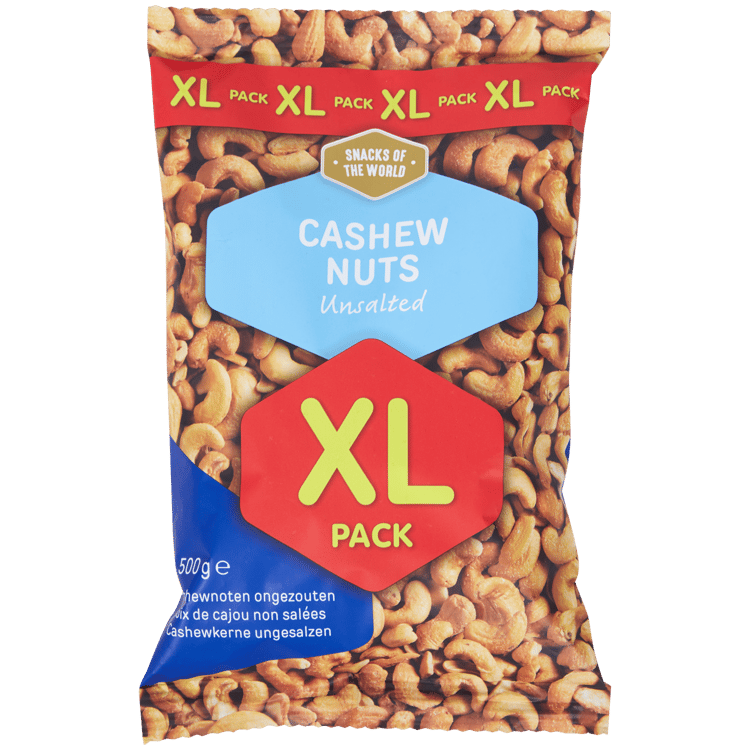 Snacks of the World ongezouten cashewnoten XL-pack