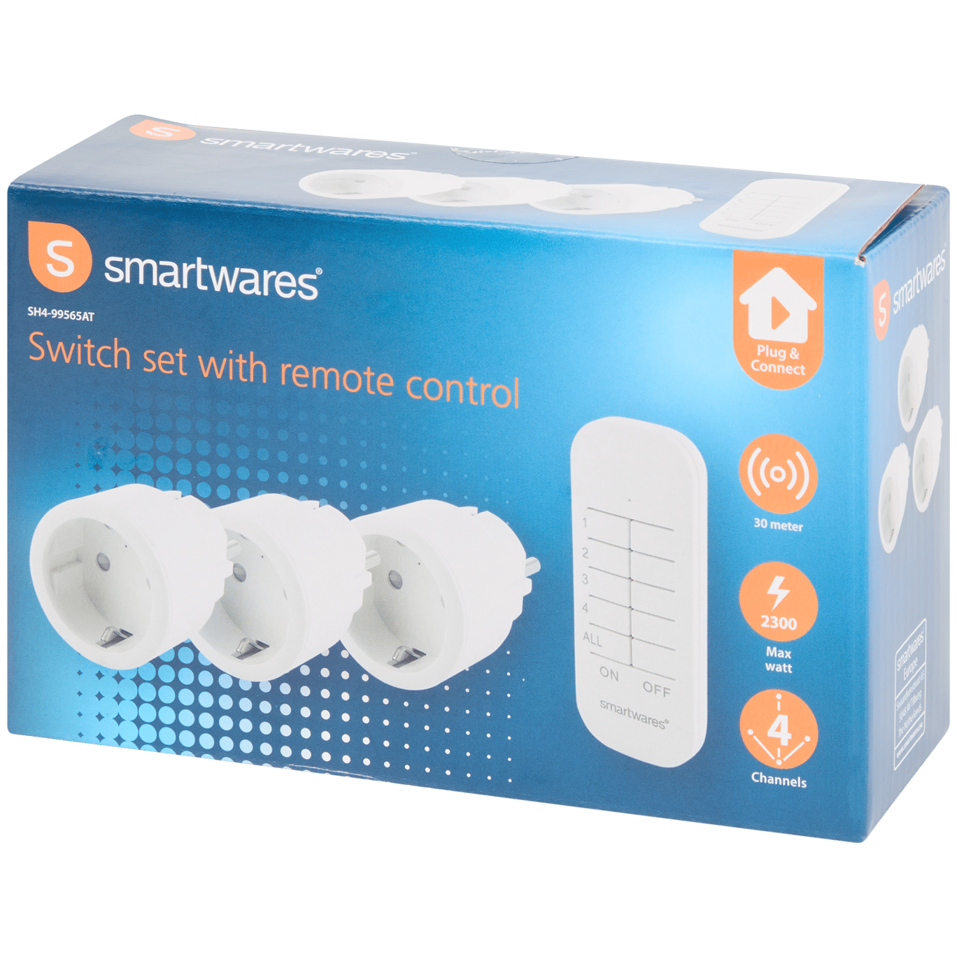 Kit de fichas com controlo remoto Smartwares