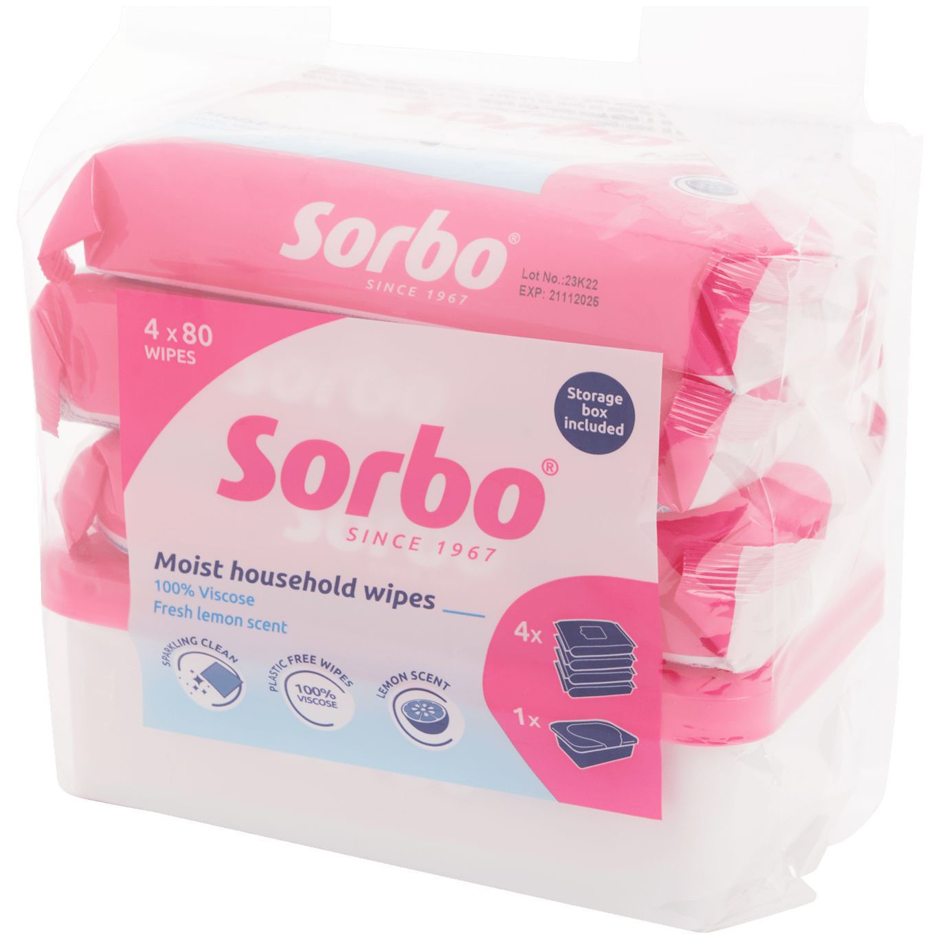 Sorbo Feuchte Reinigungstücher in Aufbewahrungsbox