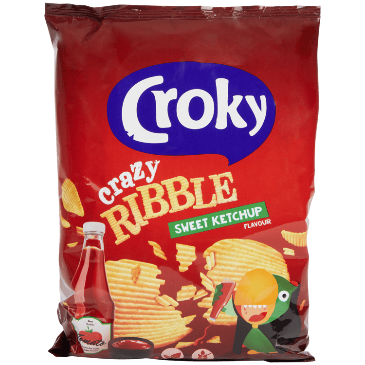 Croky Crazy Ribble Chips Sweet Ketchup