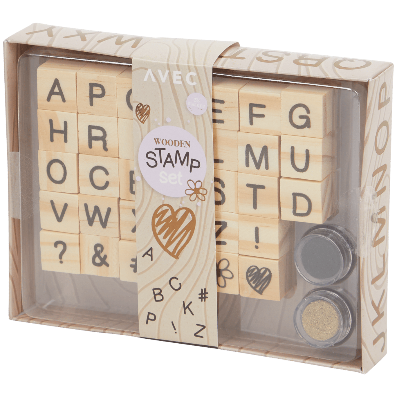 Set Sellos Letras Mayúsculas Madera Diseño Arte Scrapbooking