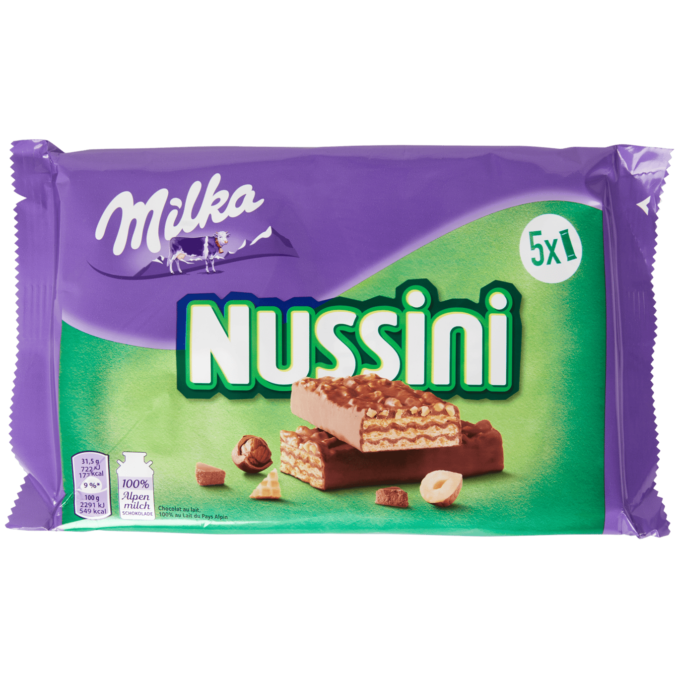Bolachas wafers Nussini Milka