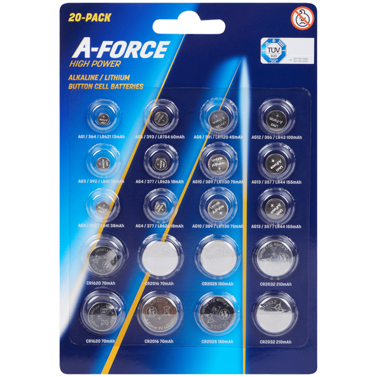 Pilhas de tipo botão de lítio A-Force