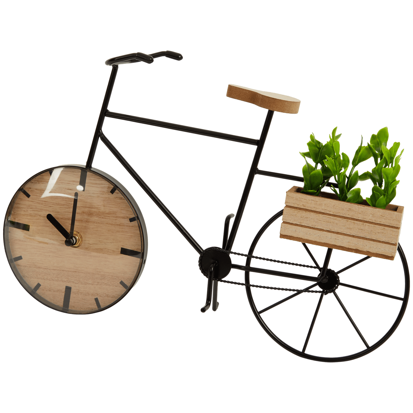 Horloge vélo avec plante