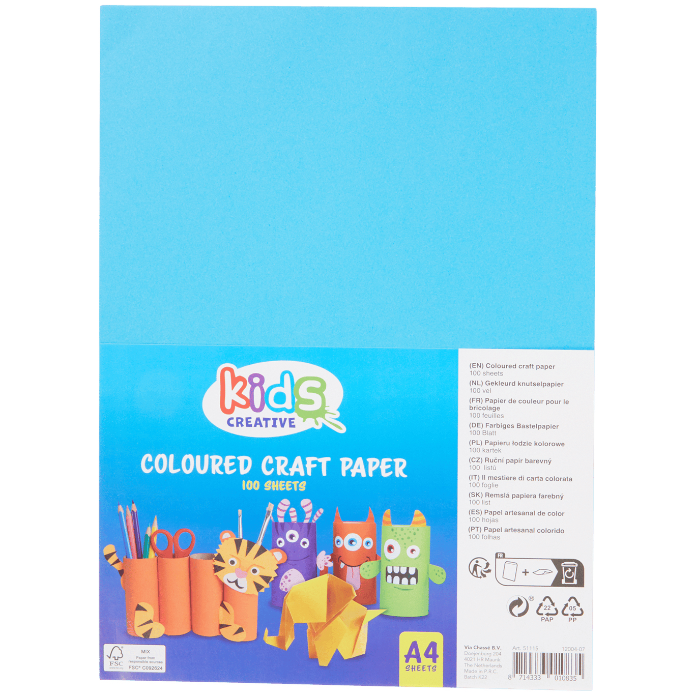Kids Creative gekleurd knutselpapier