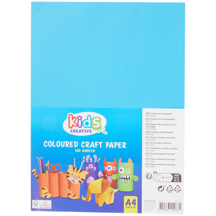 Kids Creative gekleurd knutselpapier