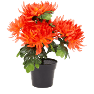 Crisantemo artificial en maceta
