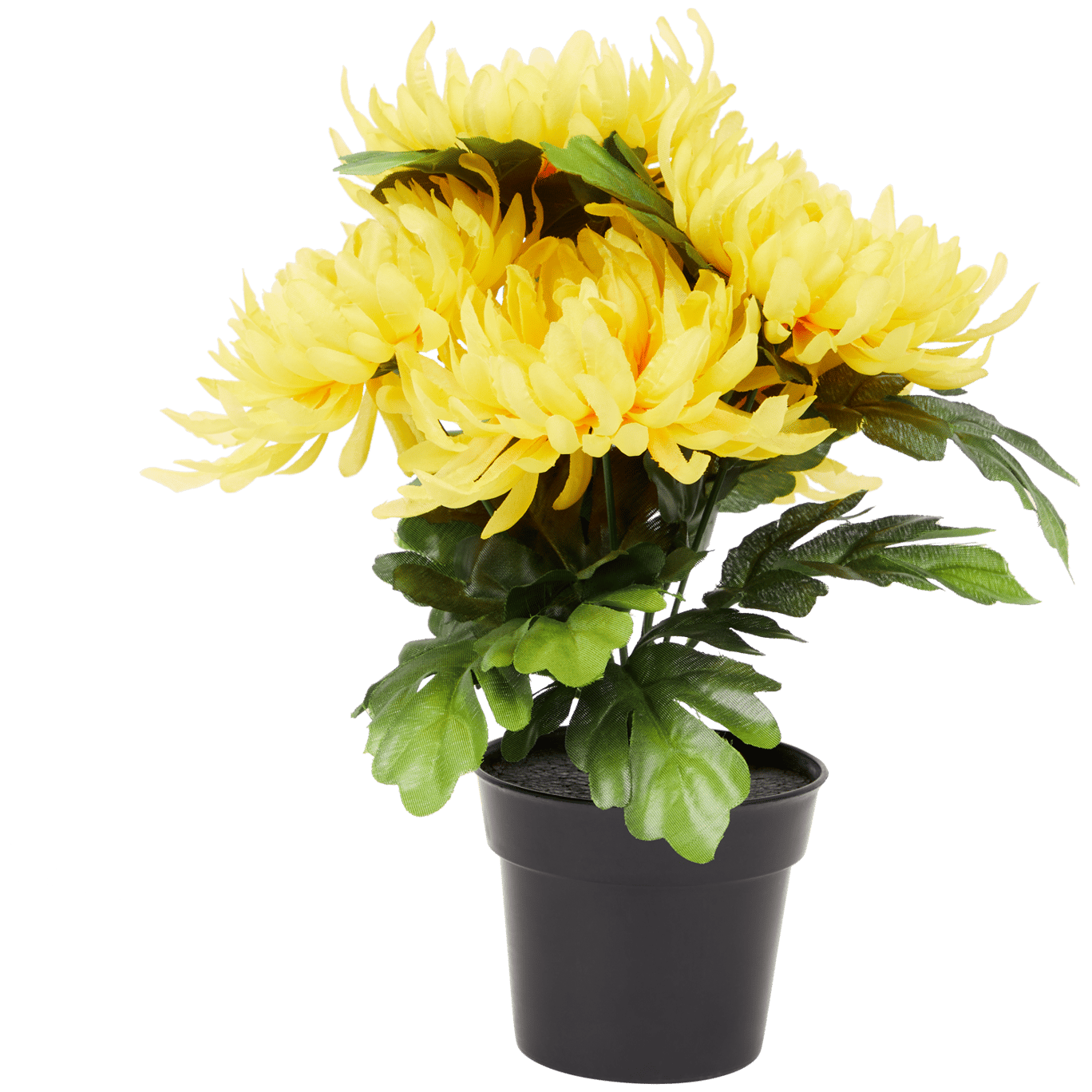 Crisantemo artificial en maceta
