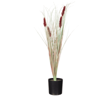 Planta artificial da erva plumas-de-seda em vaso