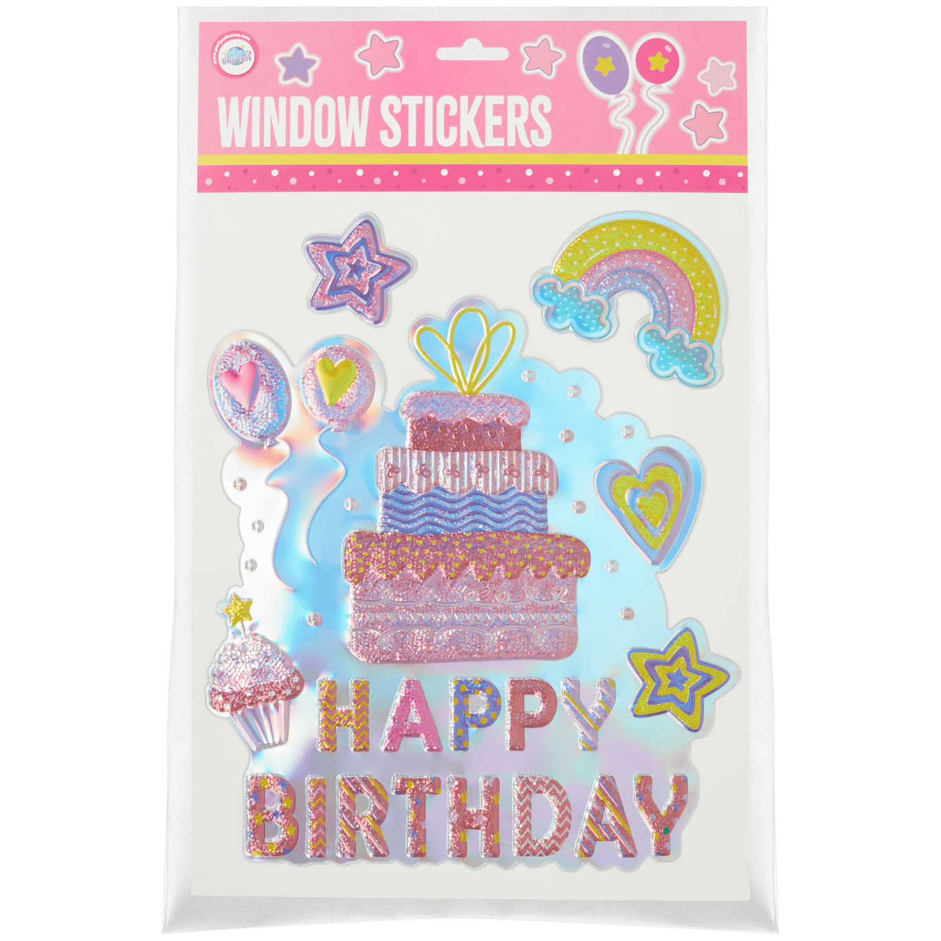 Adesivi di compleanno per finestre Party Universe