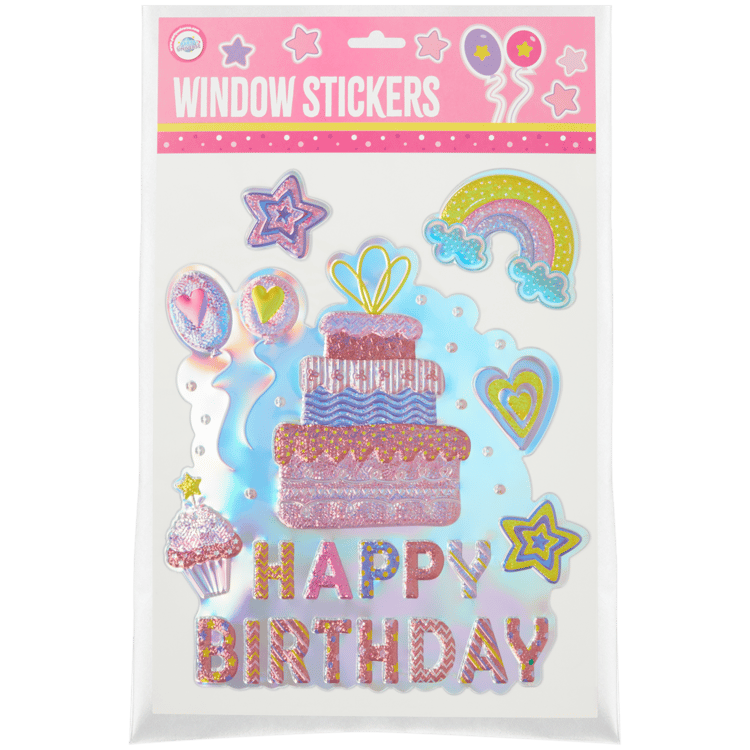 Party Universe Fenstersticker für Geburtstage