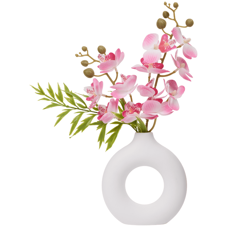 Orquídea artificial en jarrón