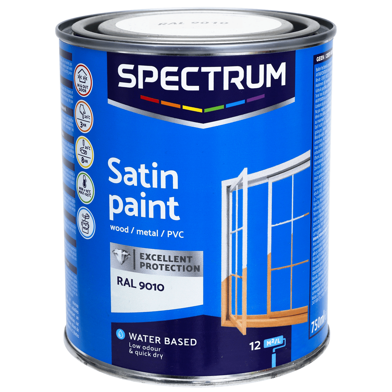 Laque acrylique satinée Spectrum RAL 9010