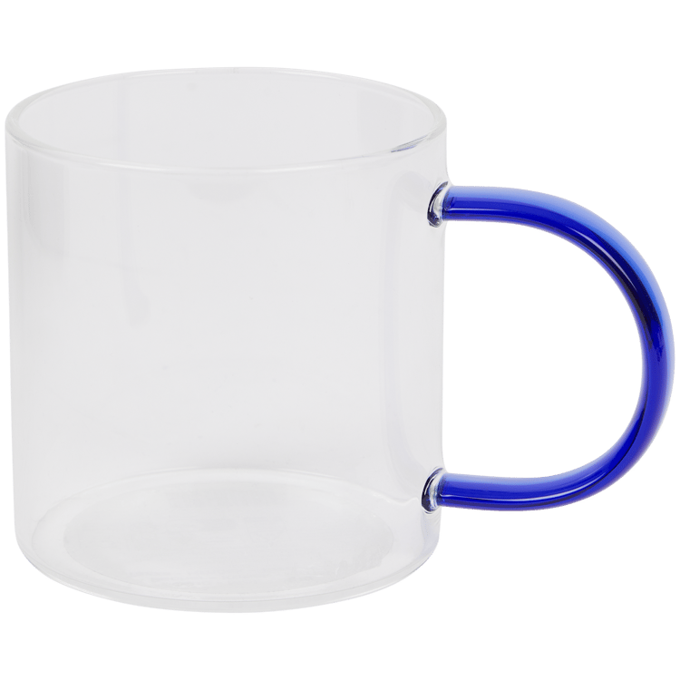 Teeglas mit buntem Henkel