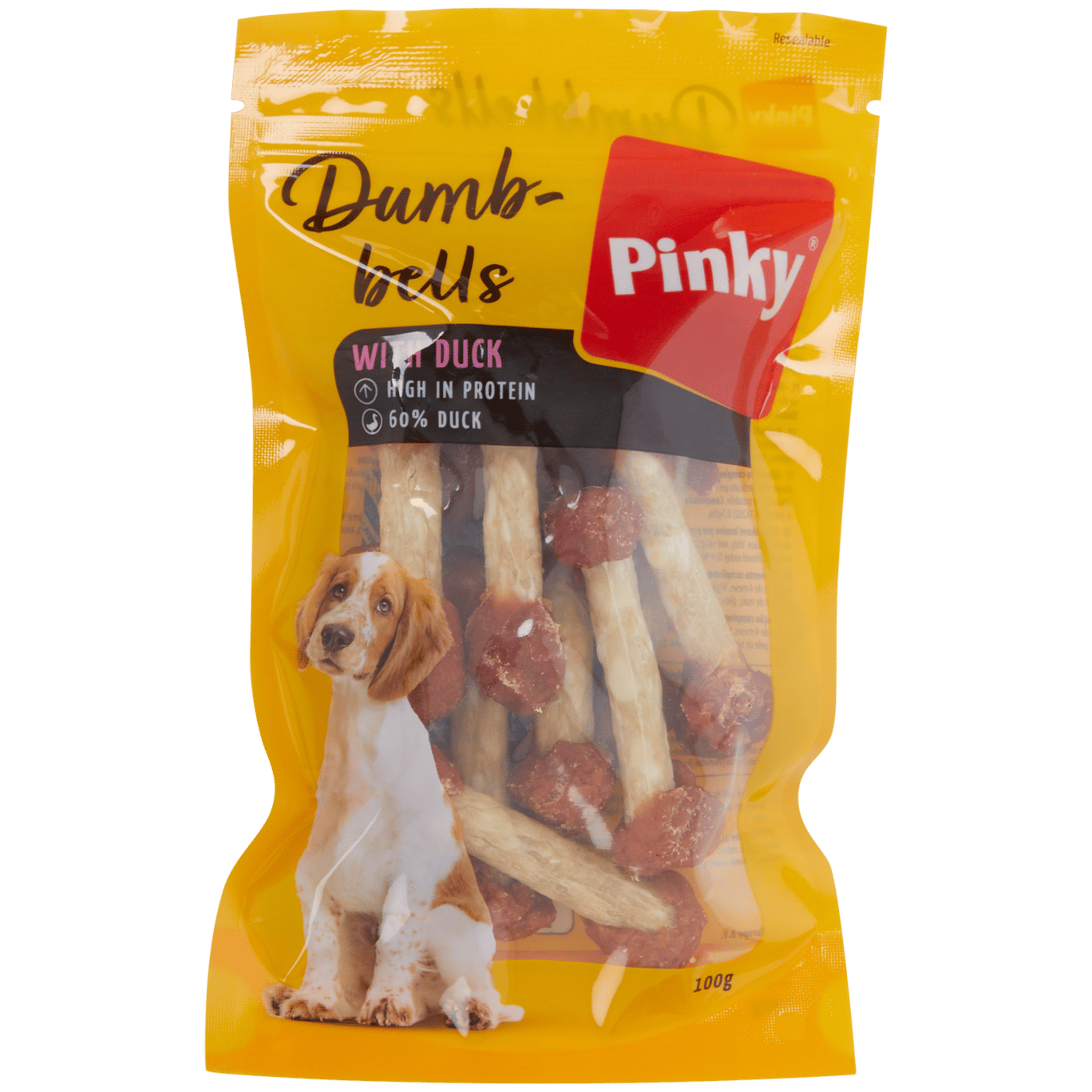 Snack para cães Pinky Duck Dumbbells