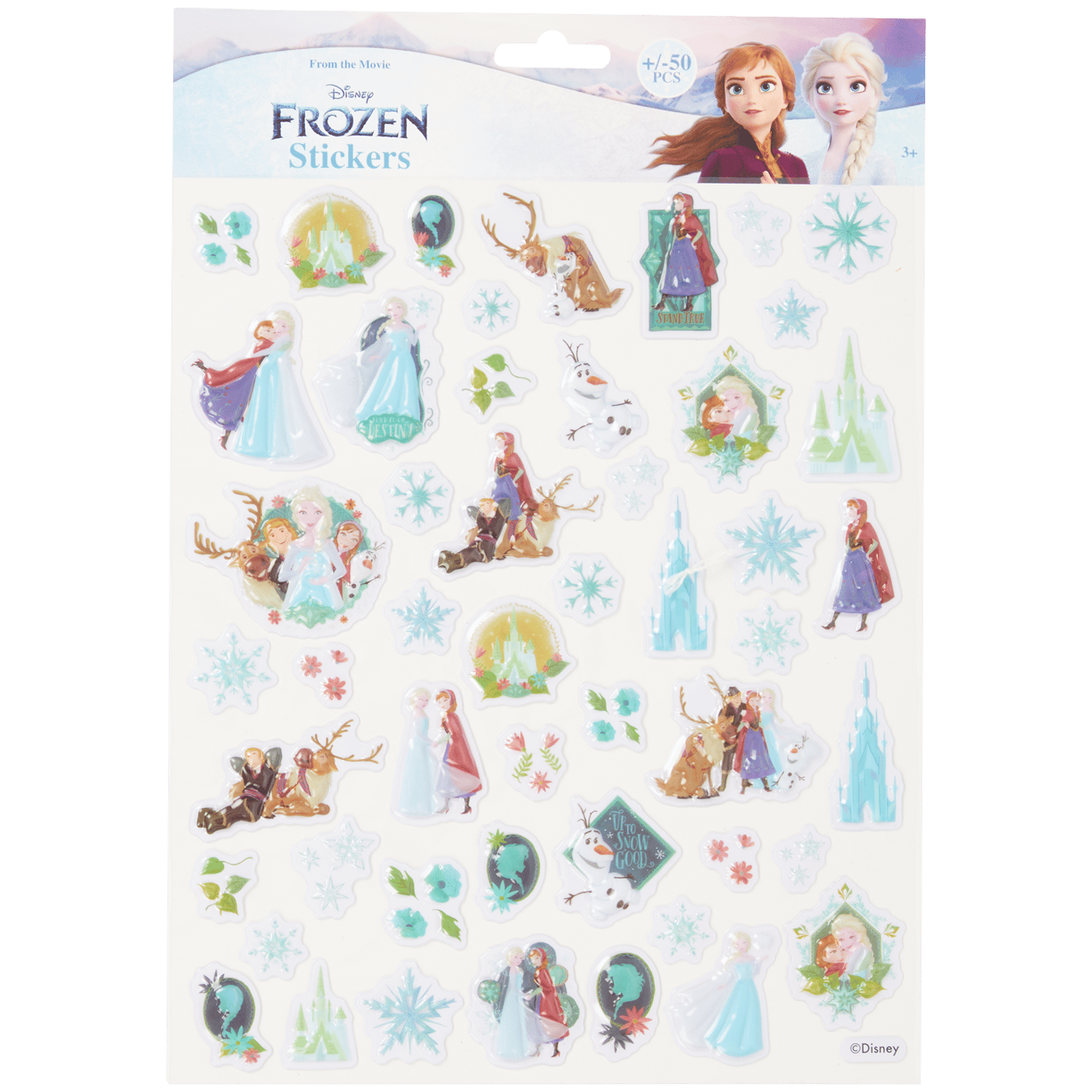 Hoja de pegatinas en relieve de Frozen 2