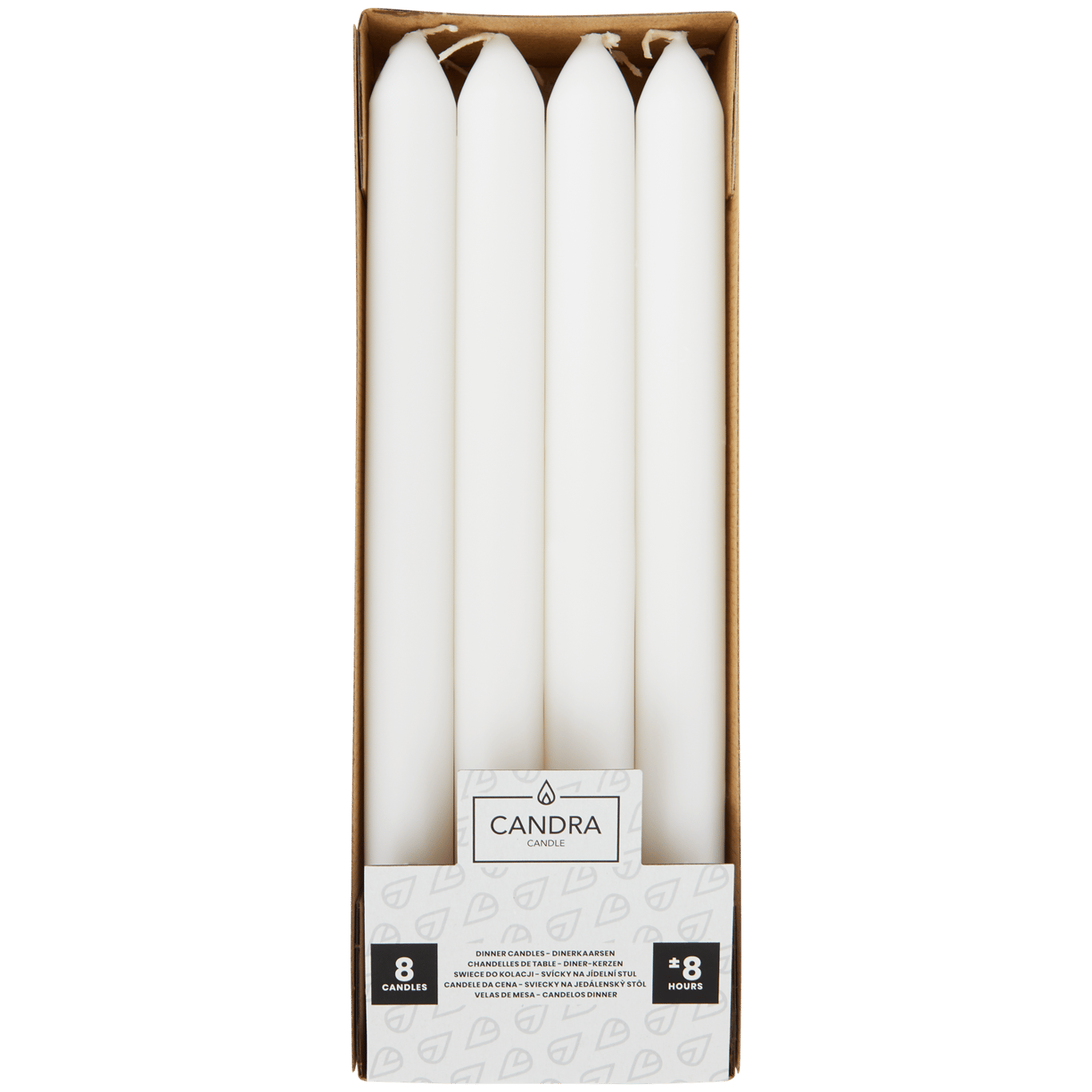 Velas de candelabro Candra blancas