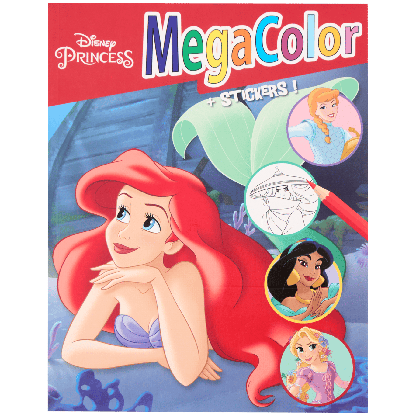 Livro de colorir com autocolantes Disney MegaColor