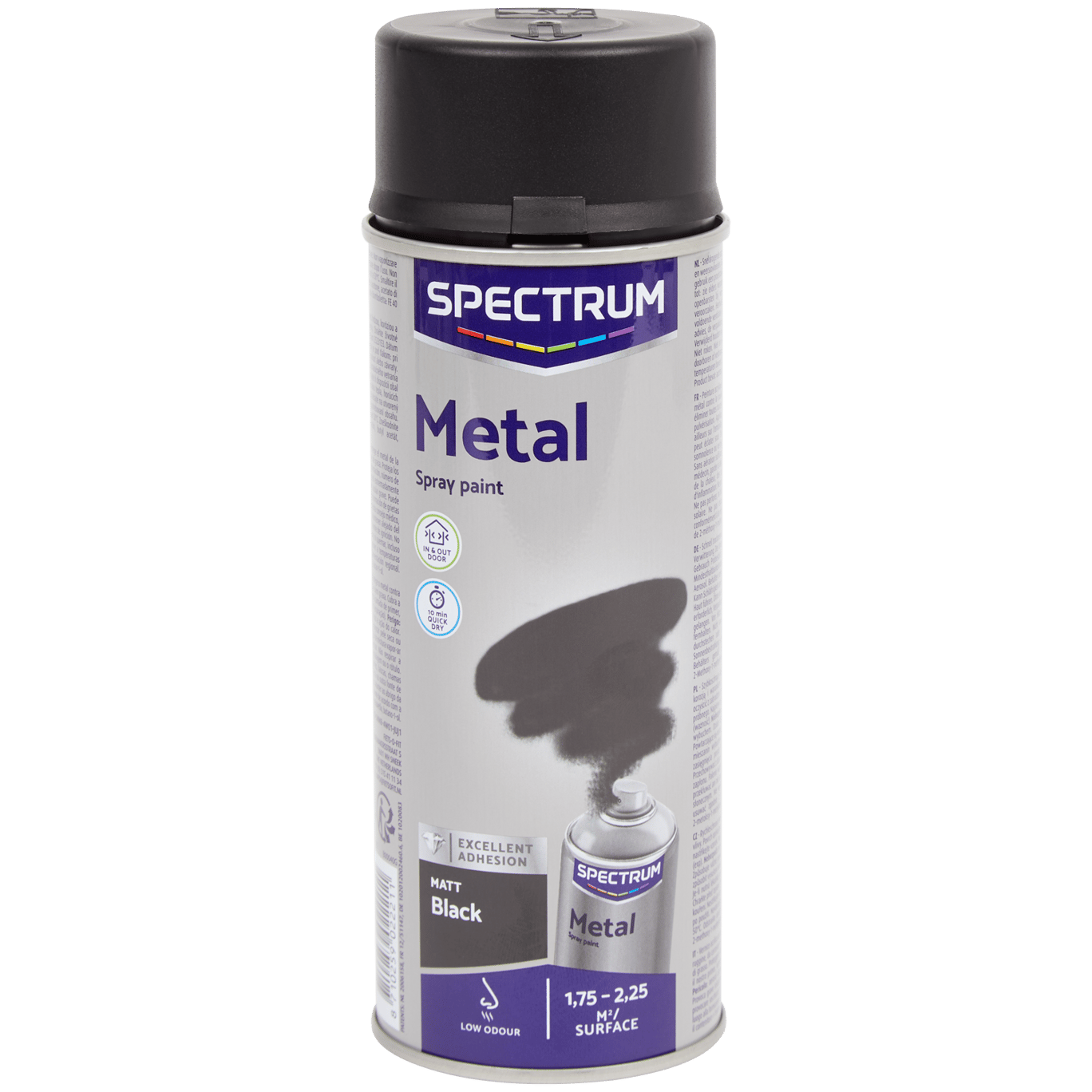 Spectrum Sprühfarbe für Metall Mattschwarz