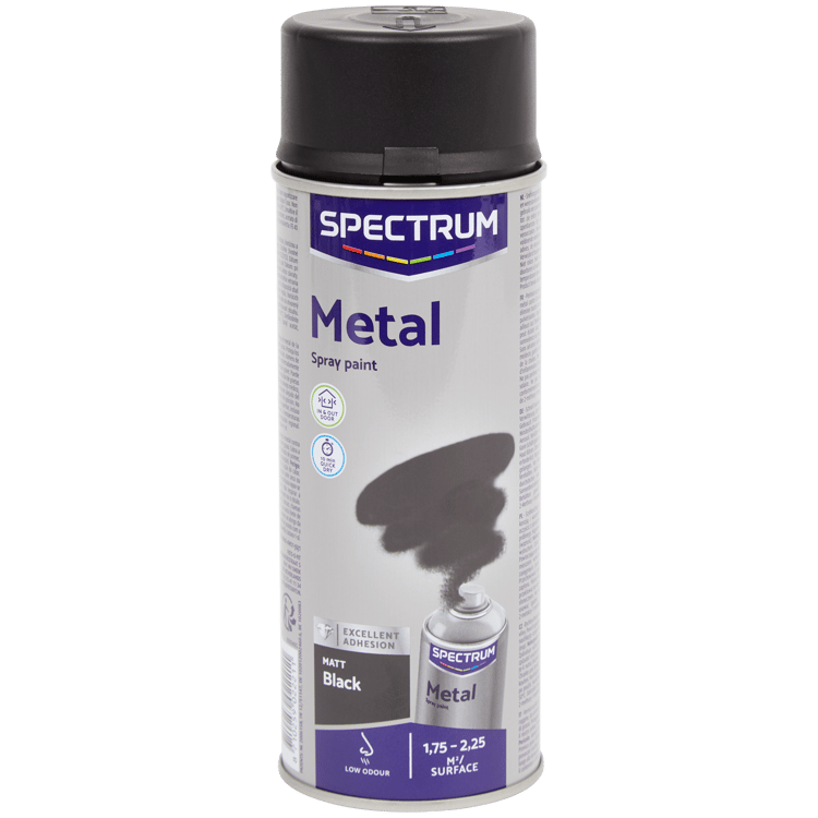 Peinture en aérosol pour métal Spectrum Noir mat