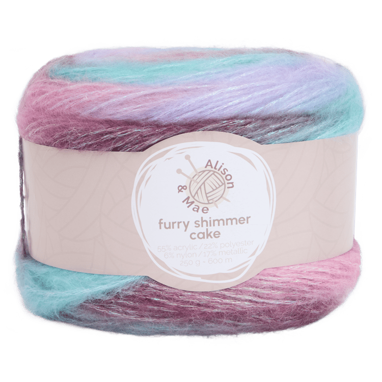 Lesklá příze Alison & Mae Furry Shimmer Cake