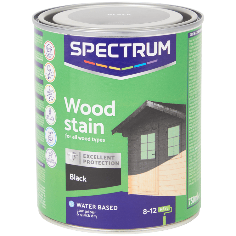 Lasure noire opaque pour bois Spectrum