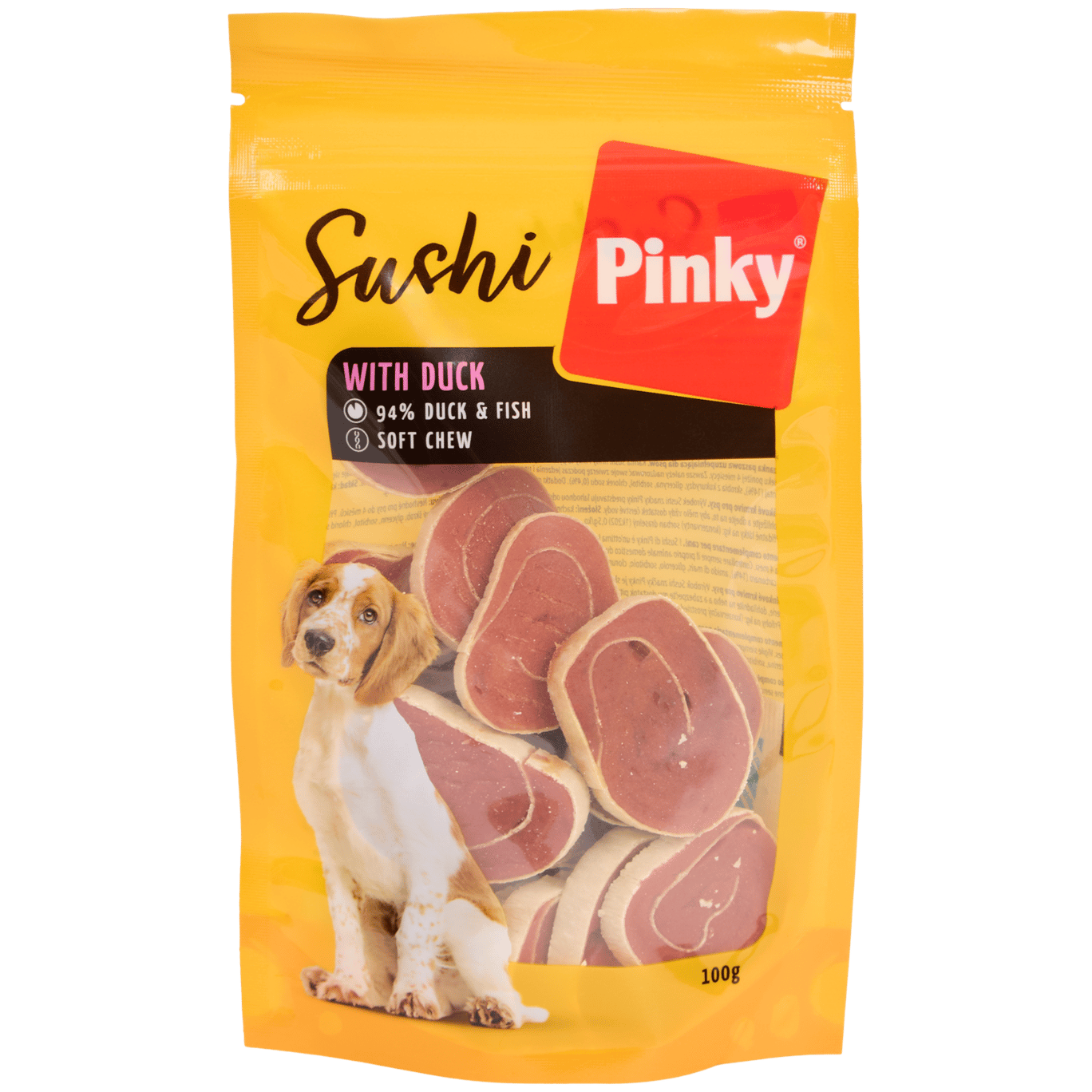 Snack para cães Pinky Sushi Duck