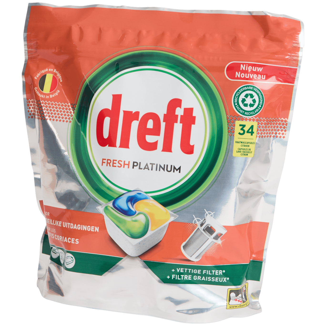 Dreft Fresh Platinum vaatwastabletten Original